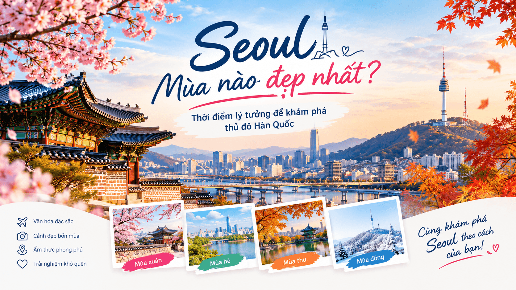 Seoul Mùa Nào Đẹp Nhất | Thời Điểm Lý Tưởng Để Khám Phá Thủ Đô Hàn Quốc